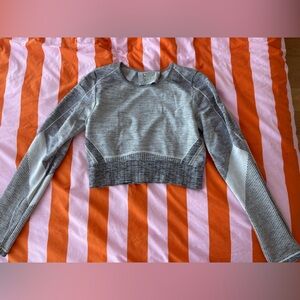 Gray Long Sleeve Cropped Shirt - Athleta - Medium